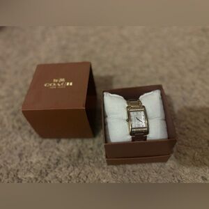 Coach Gold-Tone Rectangular Women's Watch